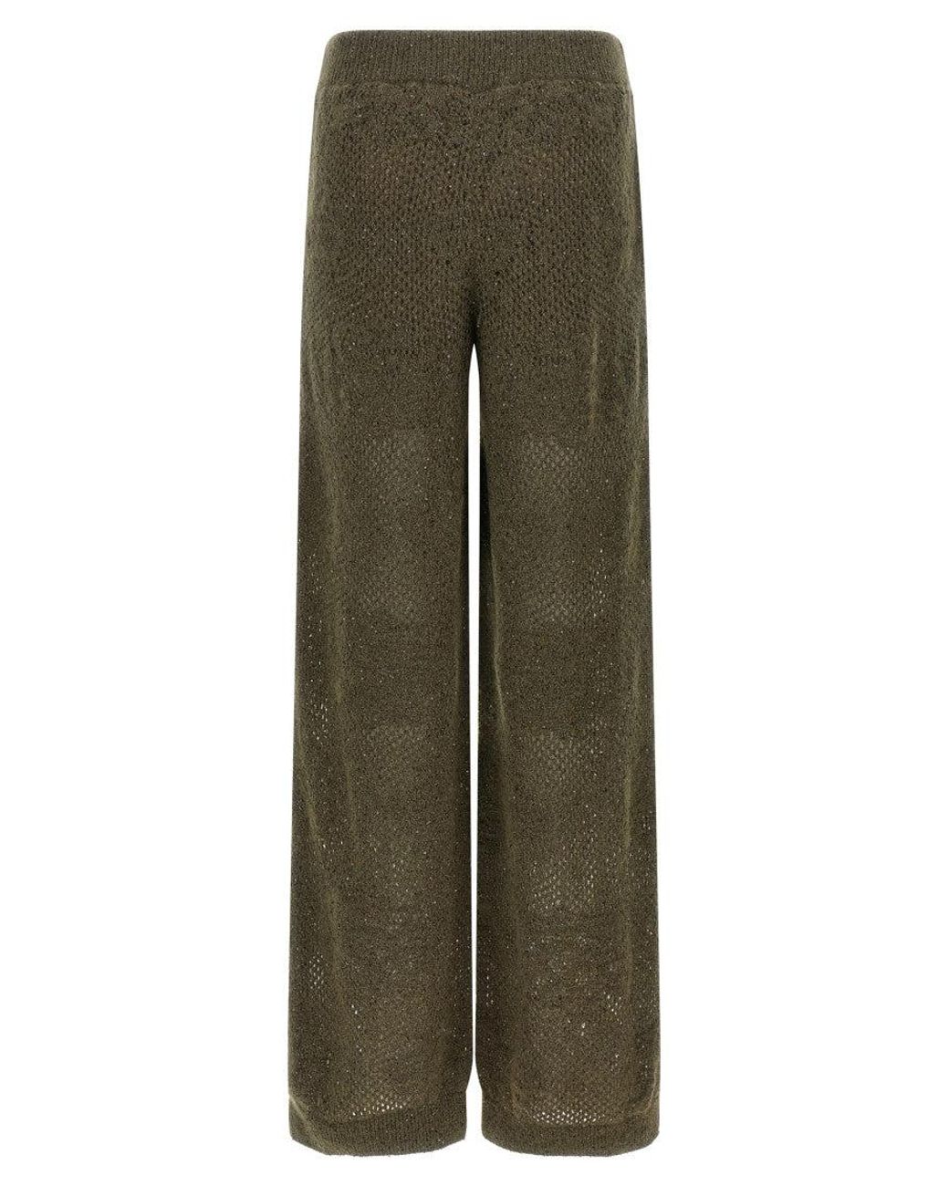 Brunello Cucinelli Green Khaki Relaxed Elasticated Pant