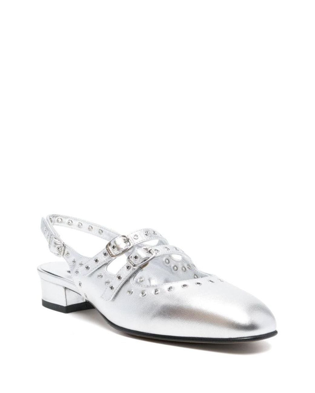 CAREL PARIS White Leather Ballet Flats