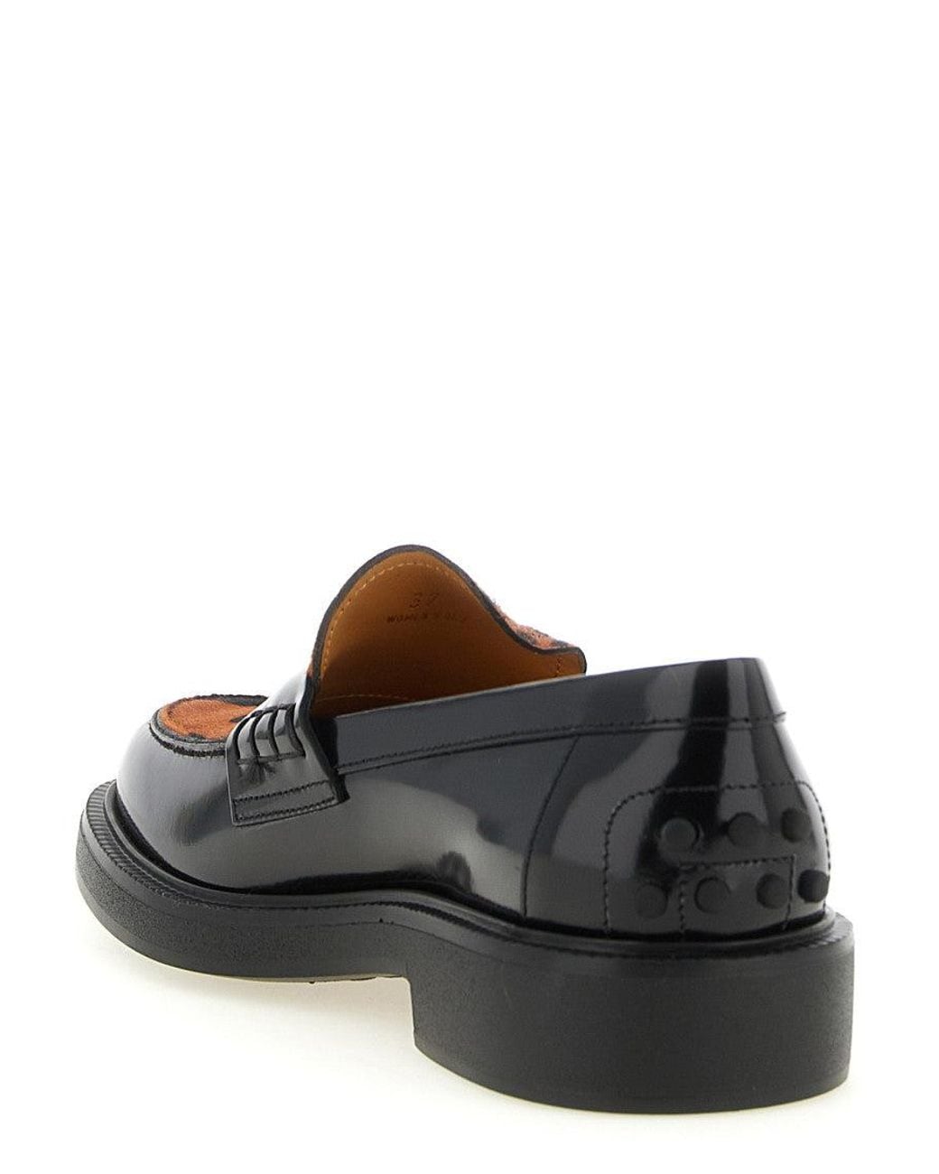 Tod's Black Leopard Print Slip On Loafers