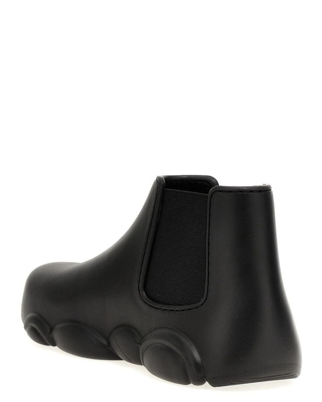 Moschino Black Gummy Ankle Boots