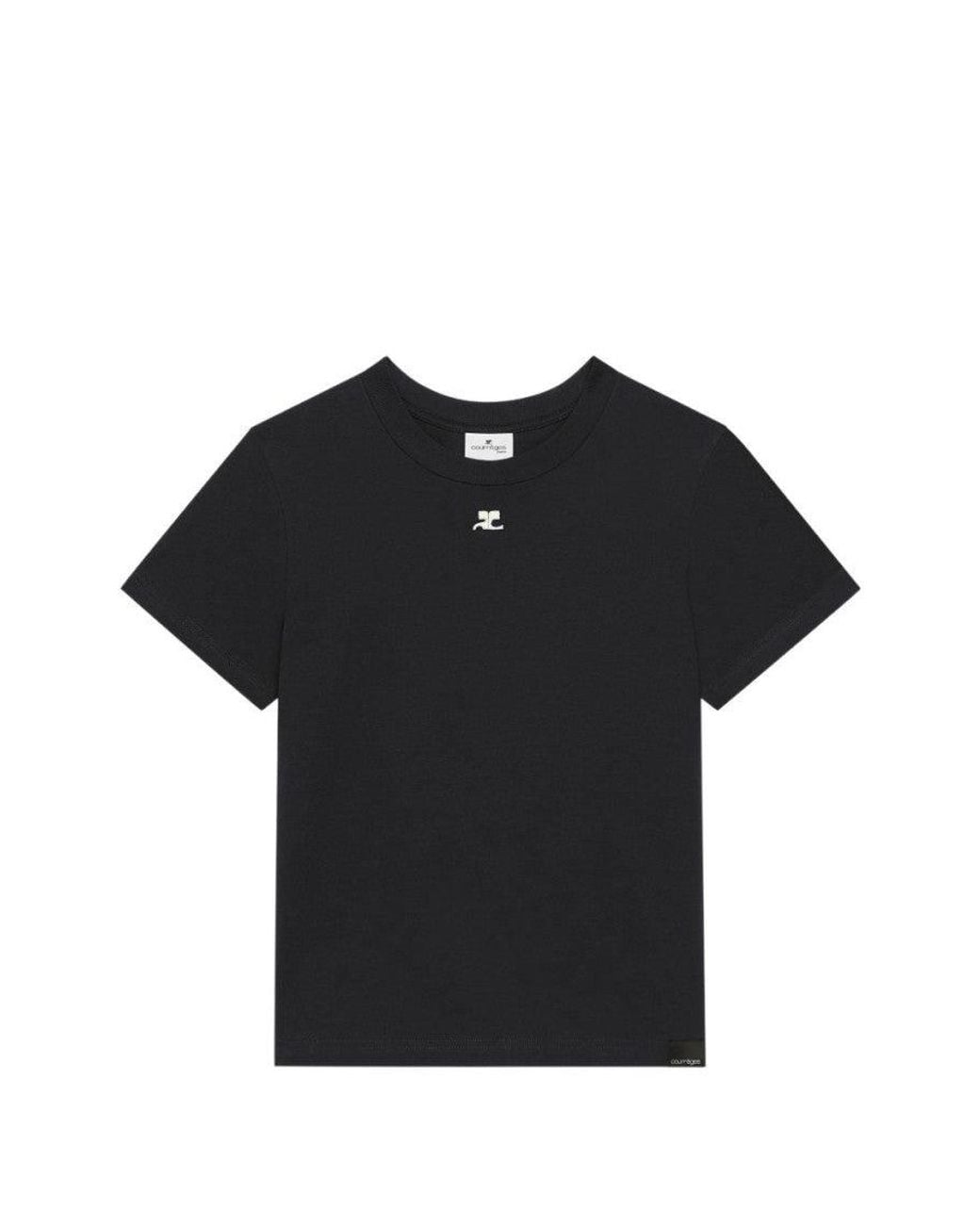 Courreges Black Crew Neck T-Shirt