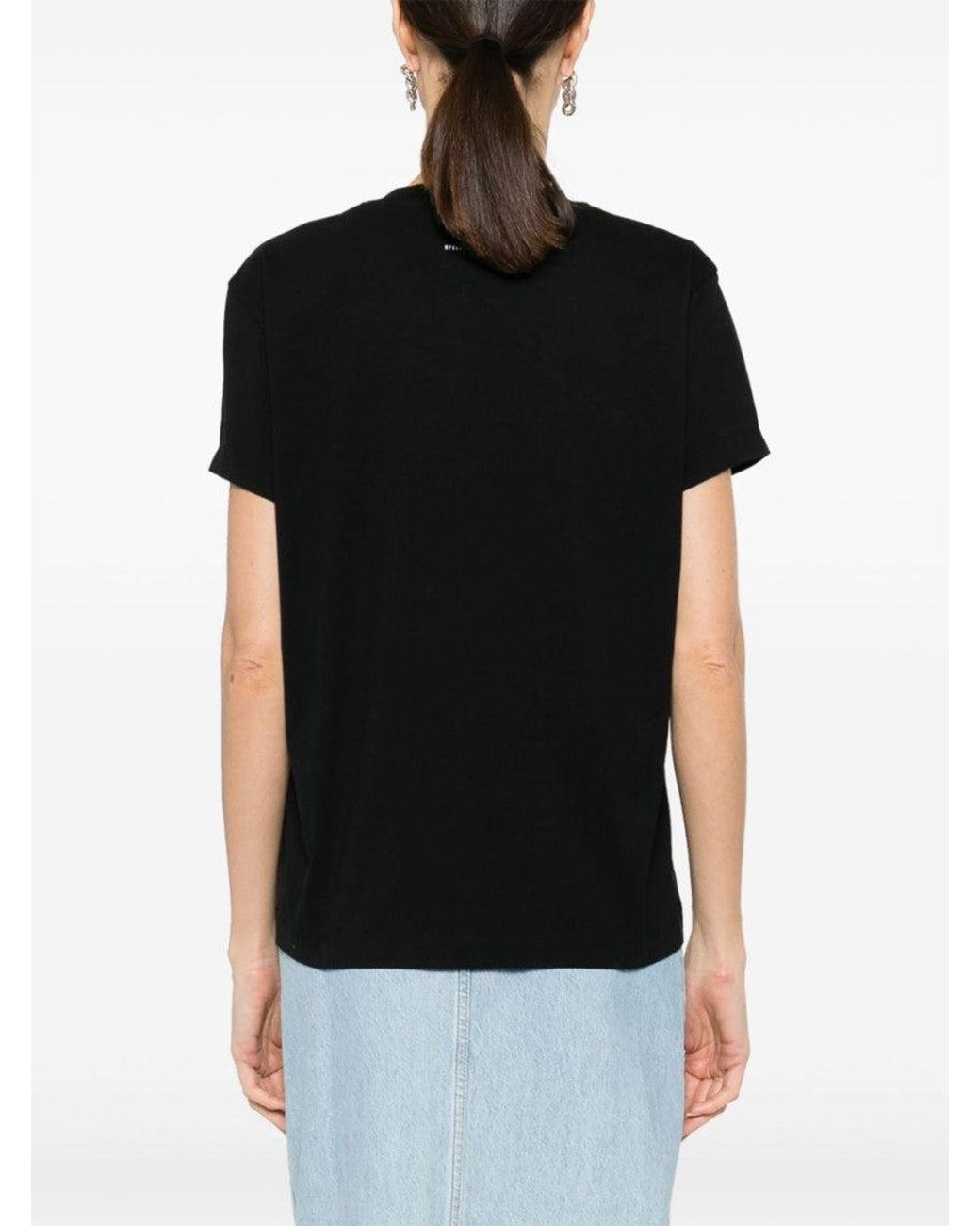 Stella McCartney Black Crewneck Logo T-Shirt
