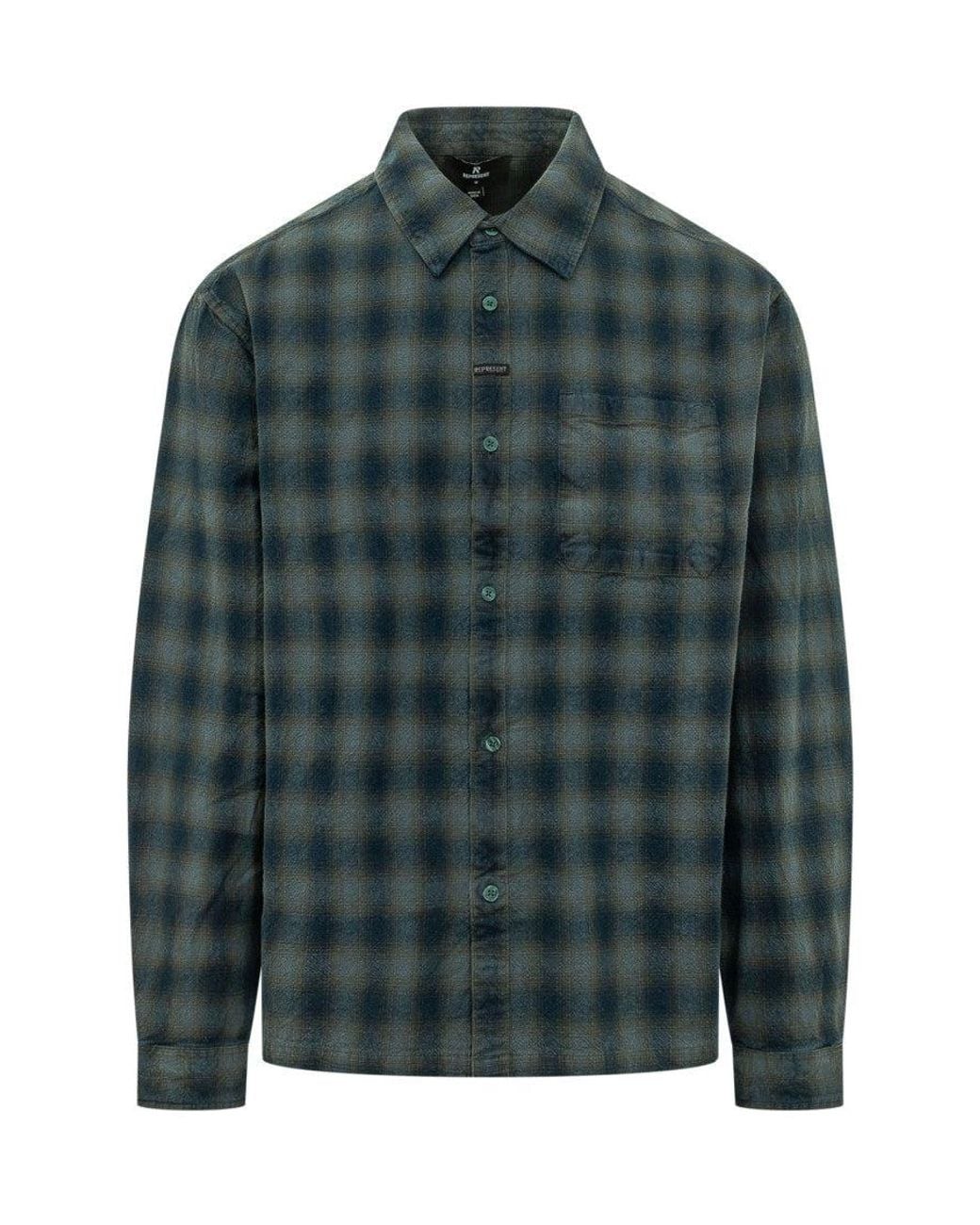 Represent Green Check Shirt for men
