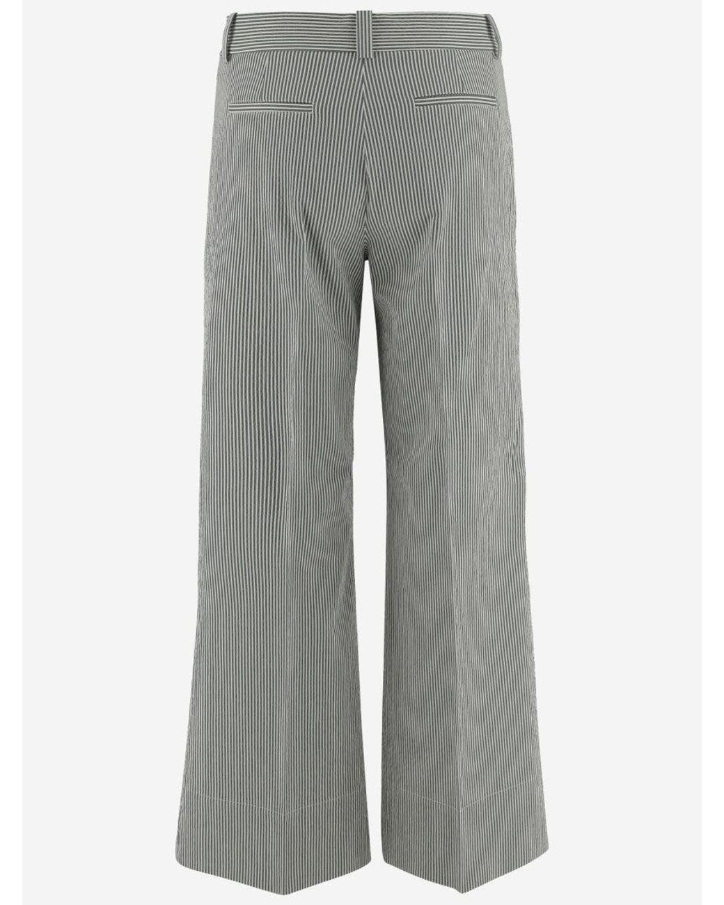 Ql2 Gray Striped Pattern Trousers