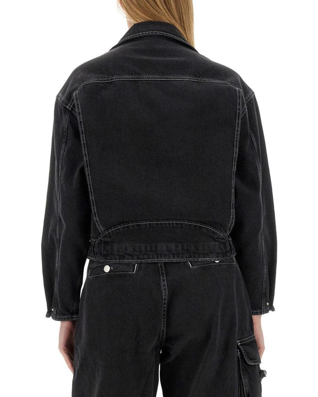 Moschino Black Solid Notched Lapel Jacket