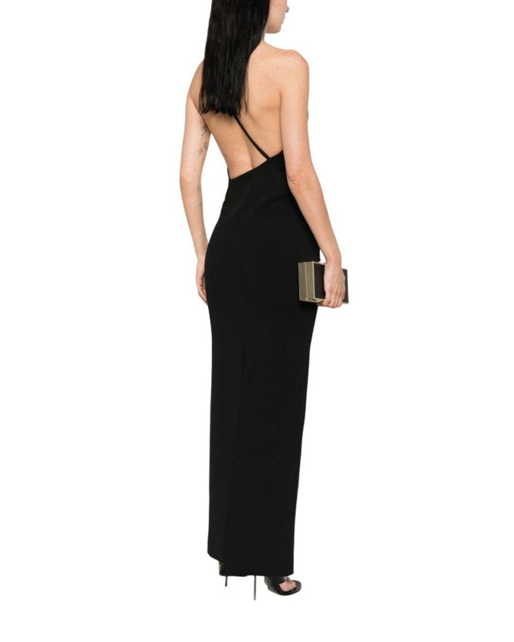 Solace London Black One-Shoulder Maxi Dress