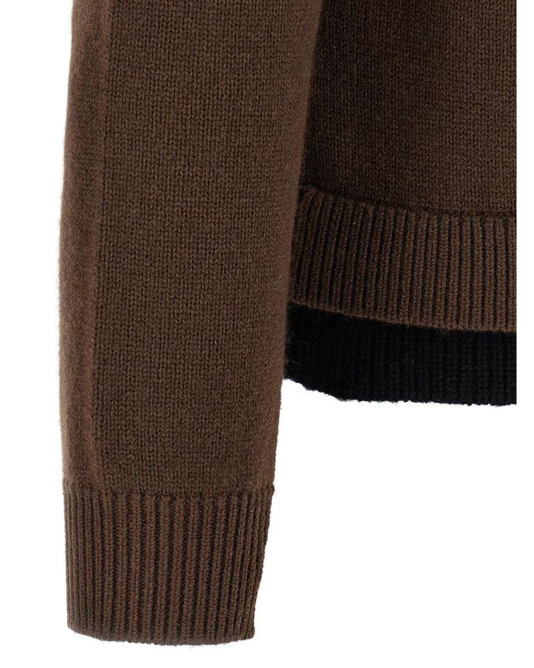 J.W. Anderson Brown 'Contrast Layered' Cardigan for men