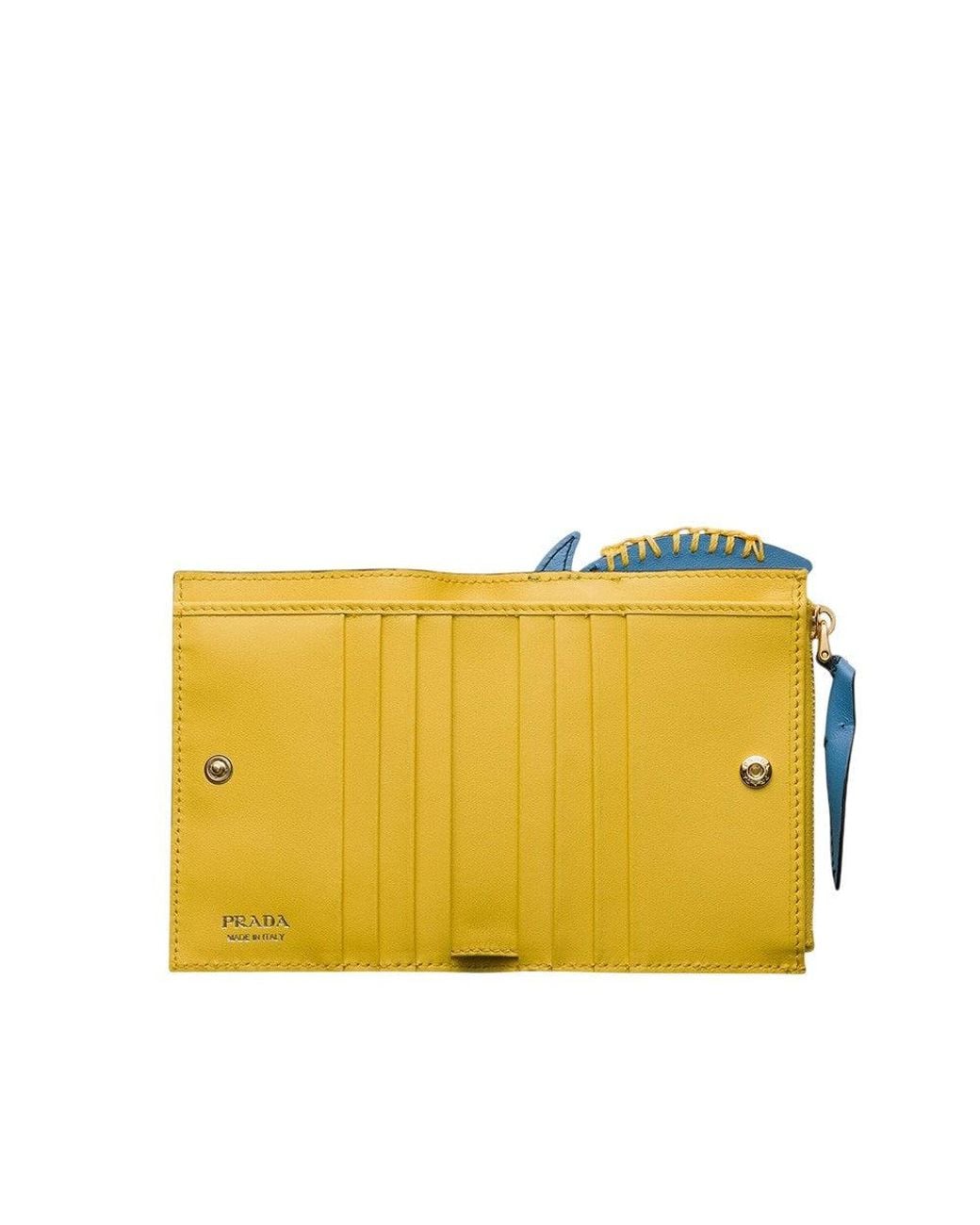 Prada Yellow Lampo Solid Wallet