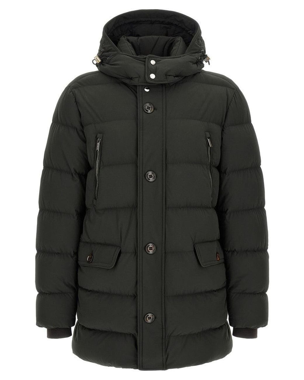 Moorer Black Dark Quilted Jacket for men