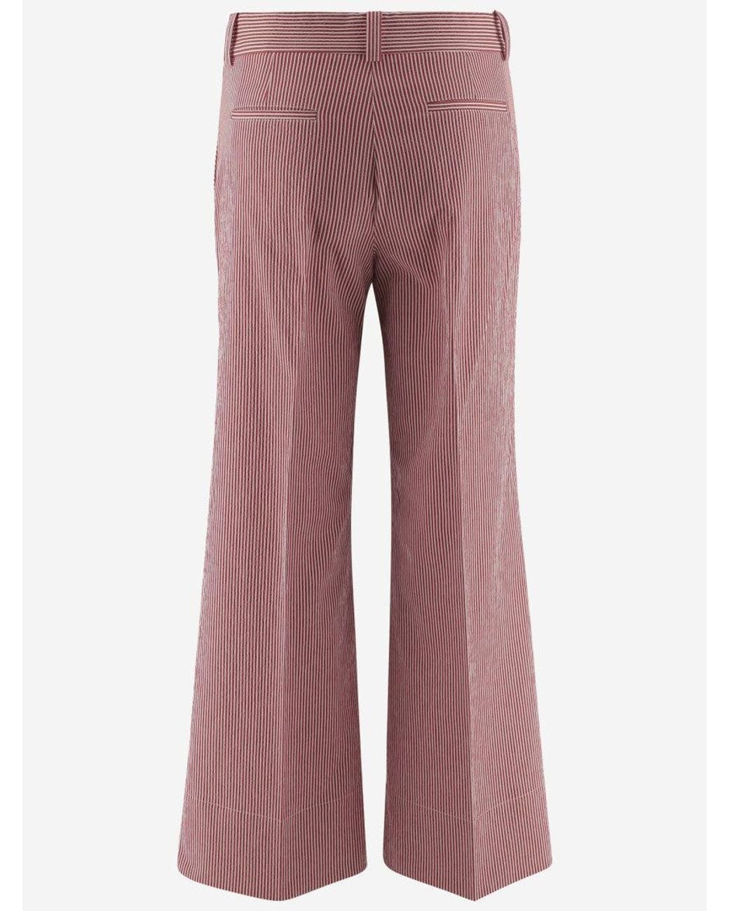 Ql2 Pink Striped Pattern Trousers