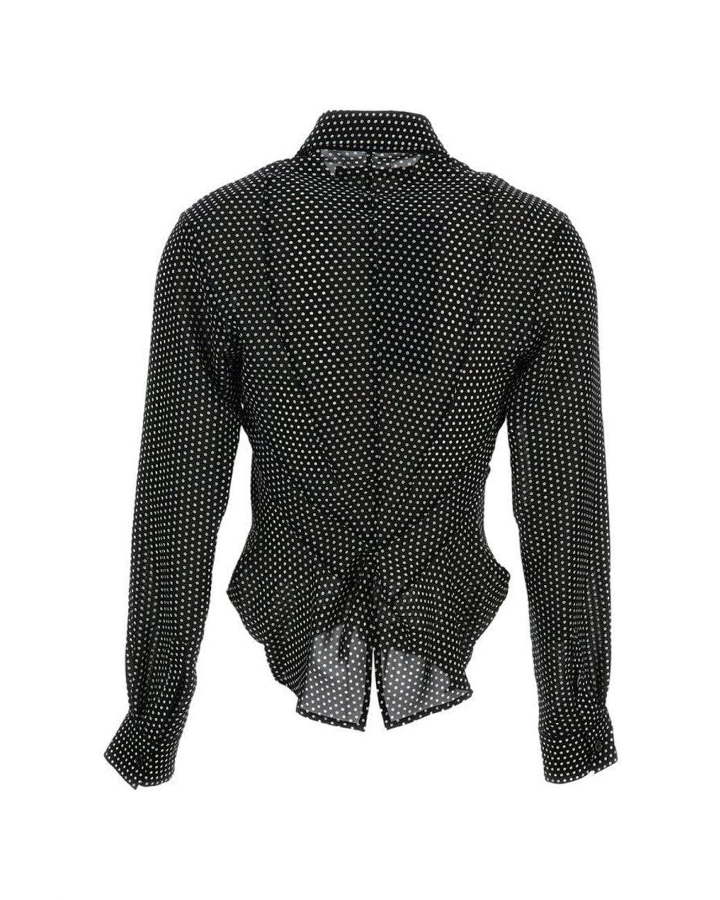 Junya Watanabe Black Slim Polka Dot Shirt