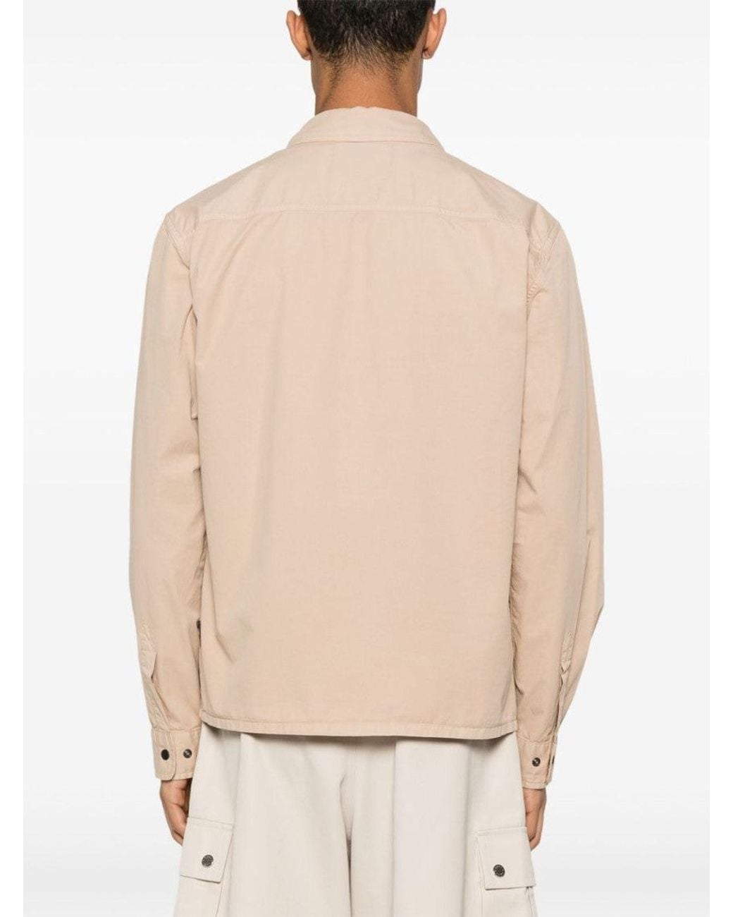 Woolrich Natural Gabardine-Weave Overshirt for men