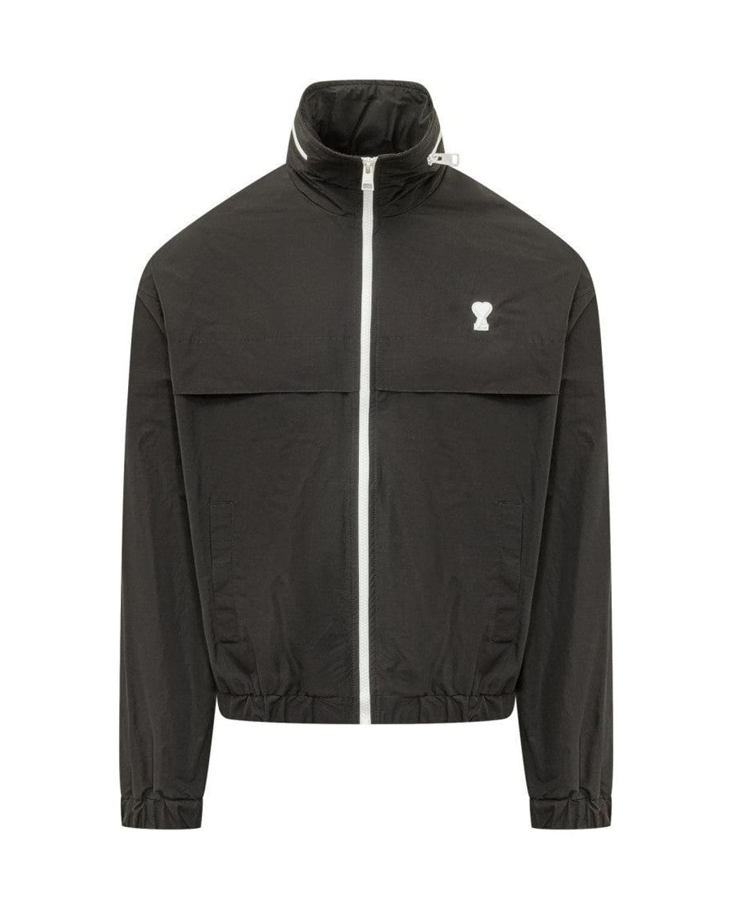 AMI Black Mock Collar Jacket for men