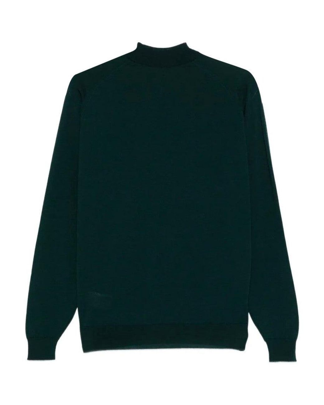 John Smedley Green Dark Wool Sweater for men