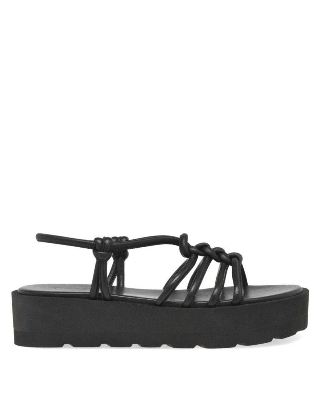 Gianvito Rossi Black Knotted Leather Sandals