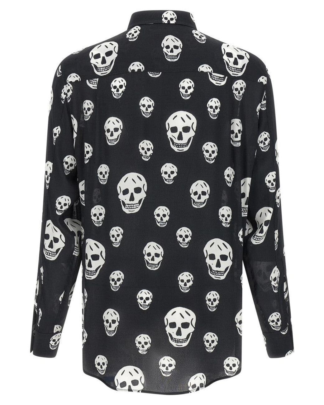 McQueen Black Regular Graphic Shirt for men