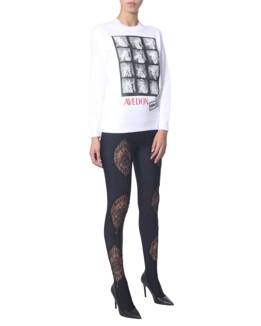 Versace White Graphic Crew Neck Sweatshirt