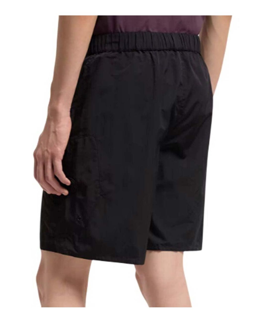 Moncler Black Solid Swim Shorts for men