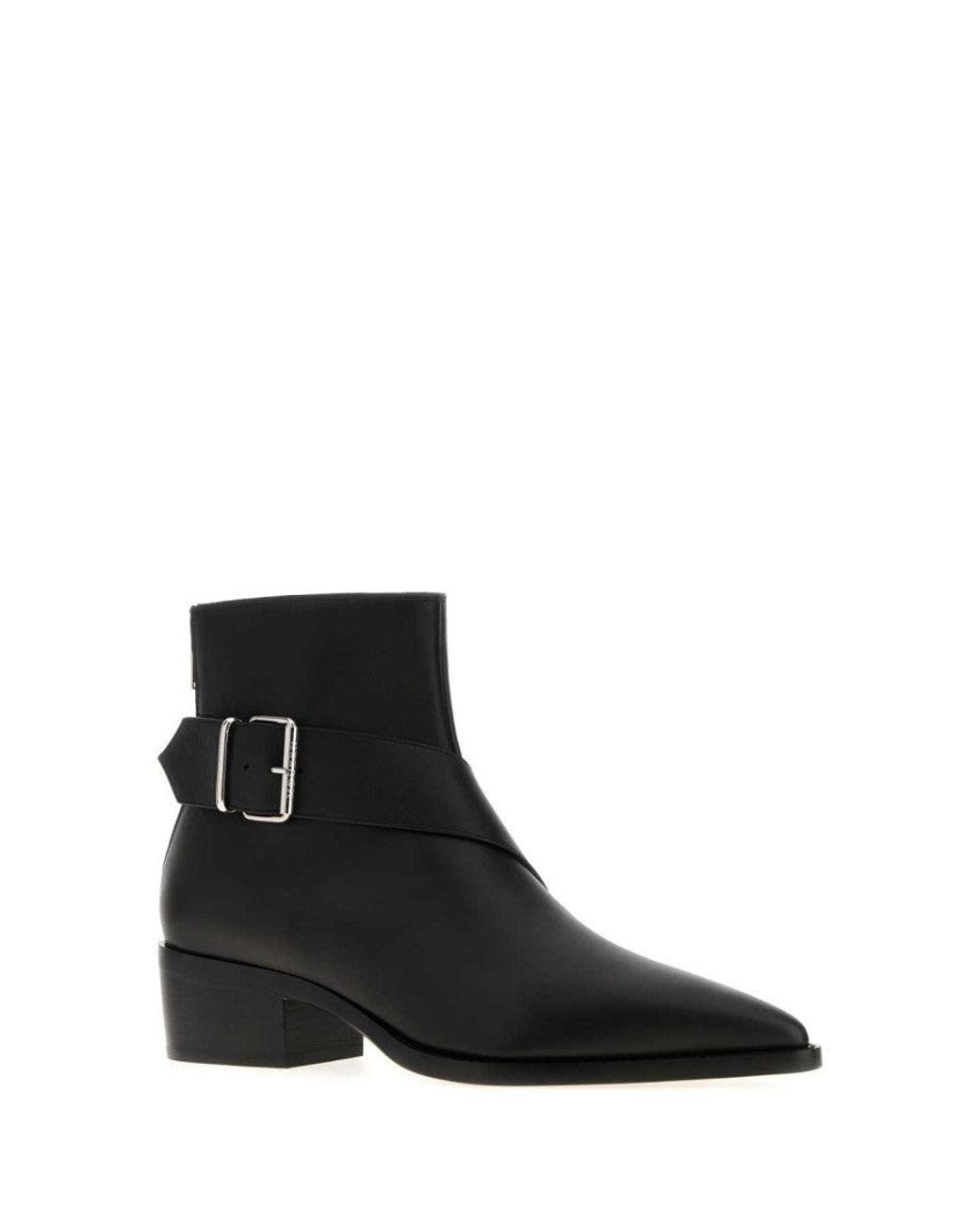 McQueen Black Leather Boots for men