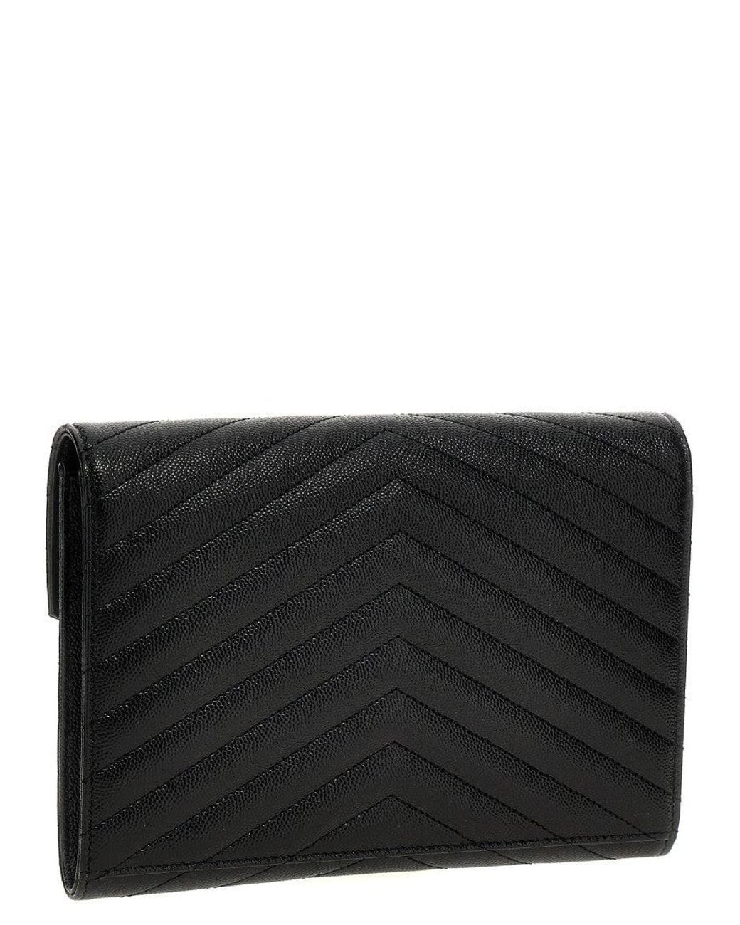 Saint Laurent Black 'Cassandre' Clutch