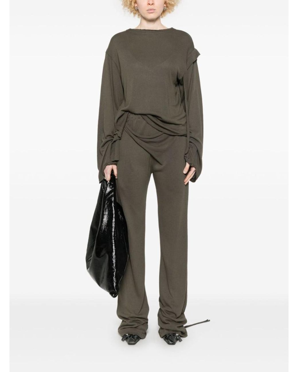OTTOLINGER Gray Deconstructed-Design Trousers