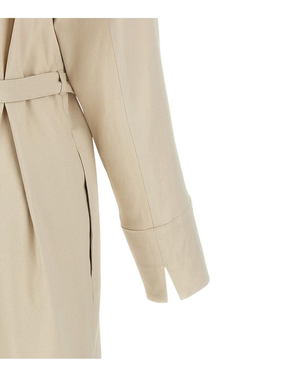 Max Mara Natural Solid Shirt Collar Maxi Dress