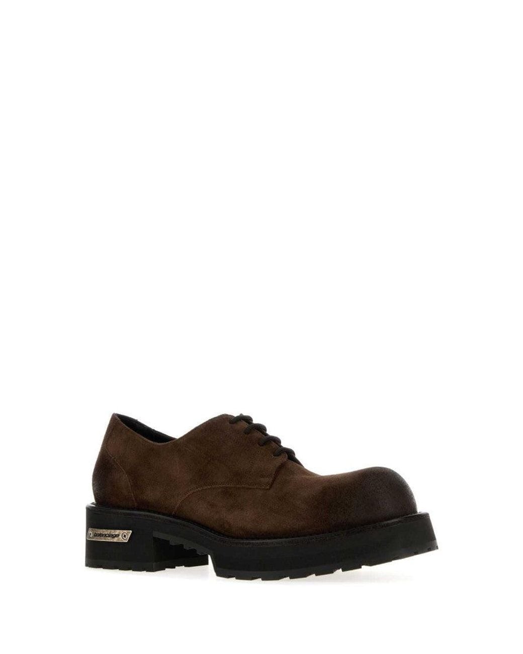 Balenciaga Brown Suede Dress Shoes for men