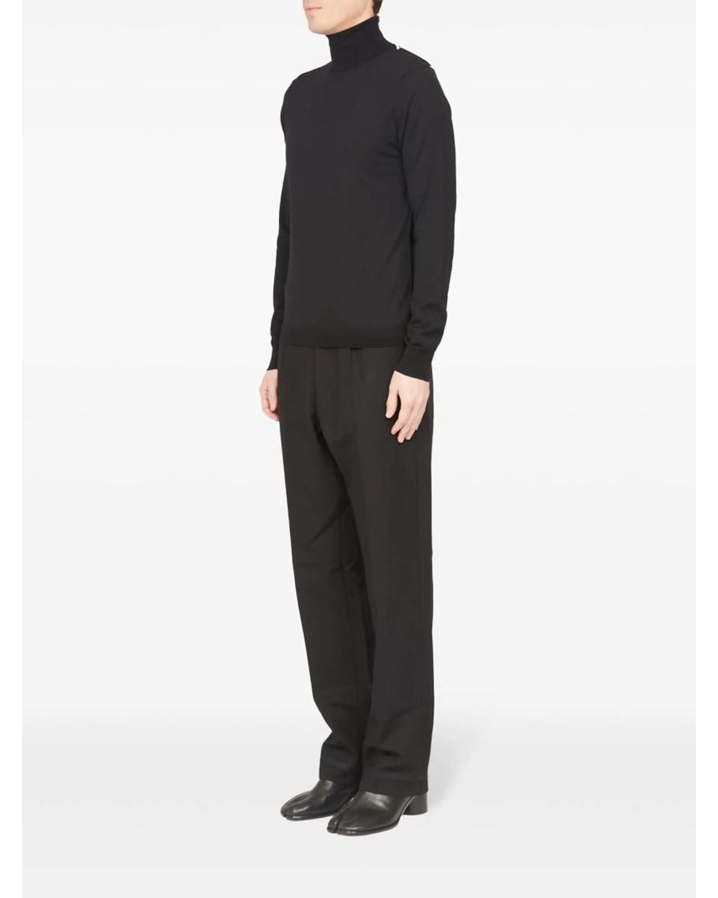 Maison Margiela Blue Roll Neck Merino-Wool Jumper