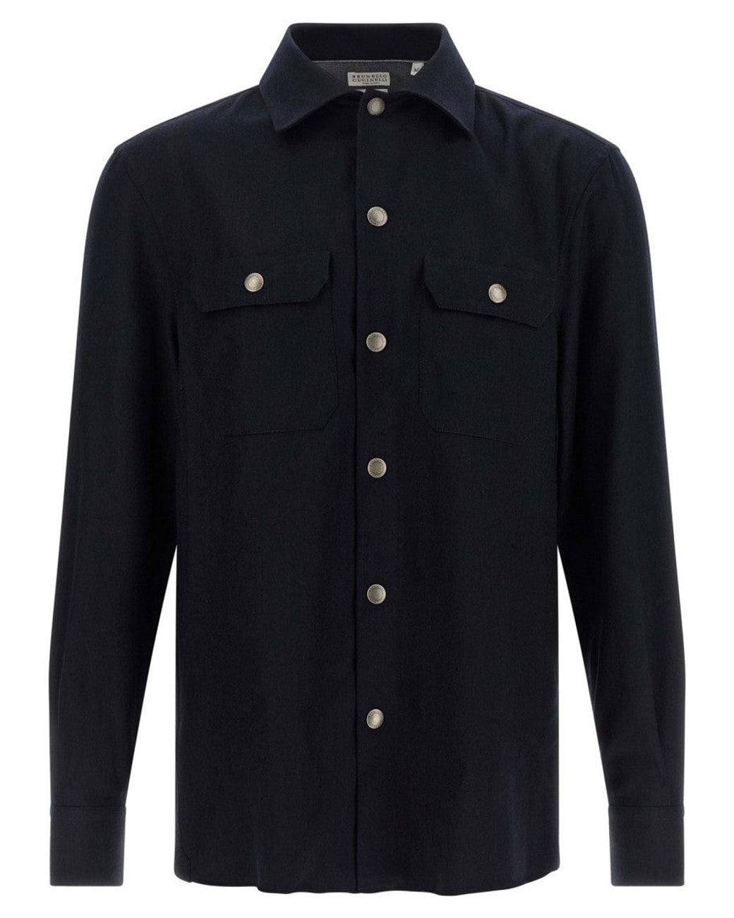Brunello Cucinelli Blue Regular Overshirt for men