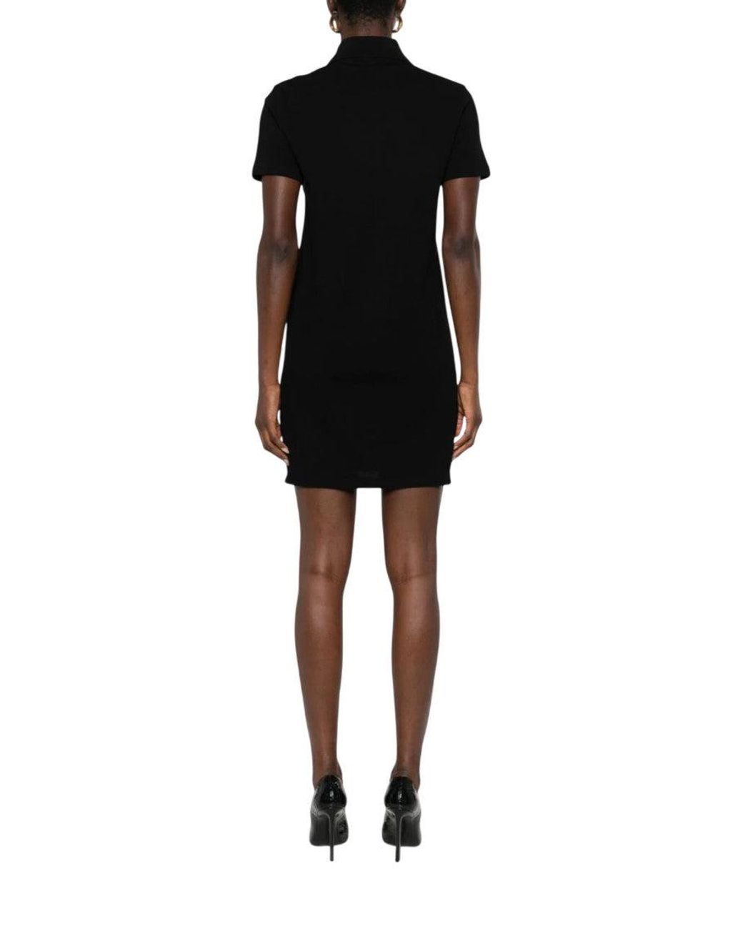 Saint Laurent Black Shirt Collar Mini Dress