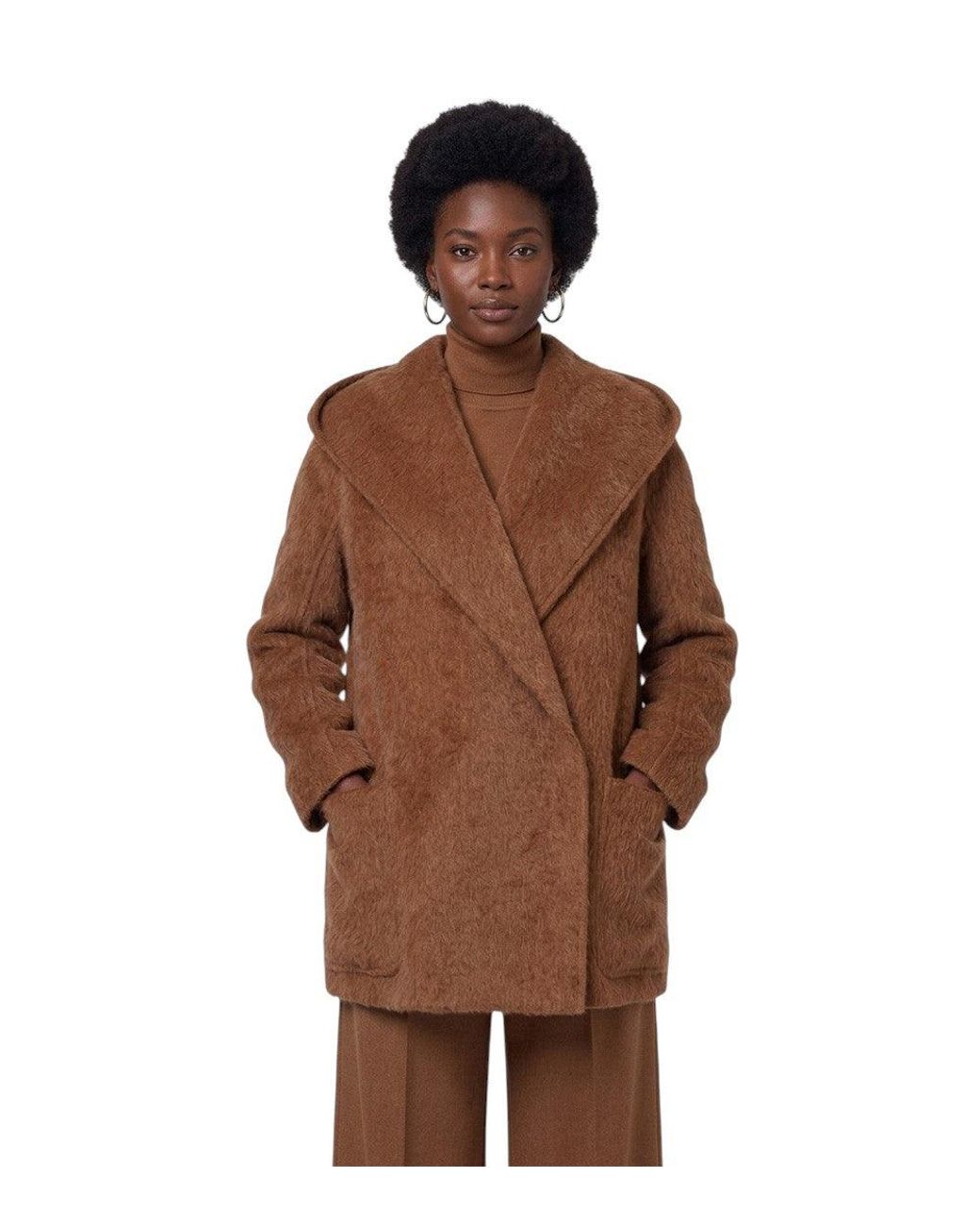 Max Mara Brown Shawl Neck Trench Coat