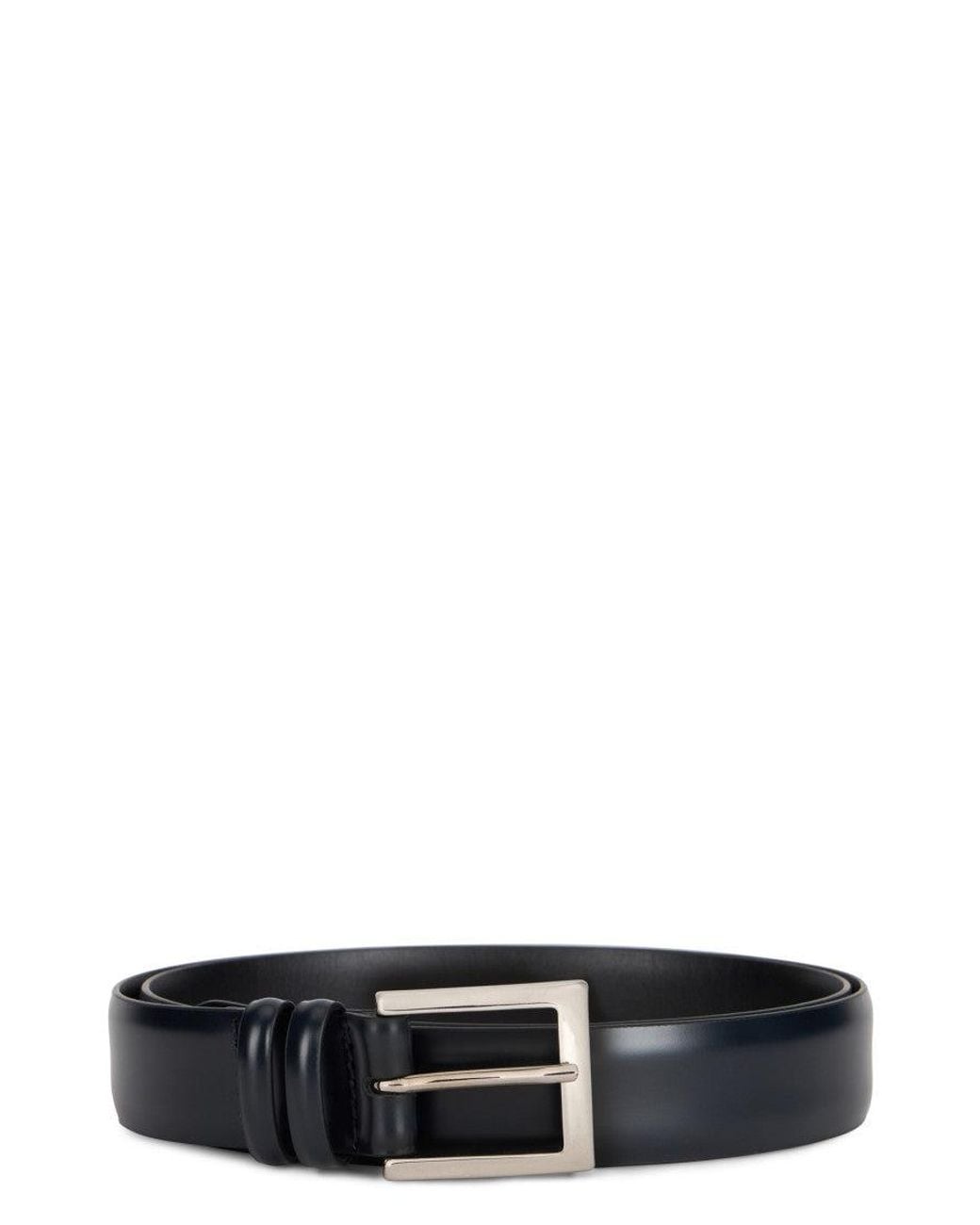 Orciani Black Dark Brushed Leather Belt for men
