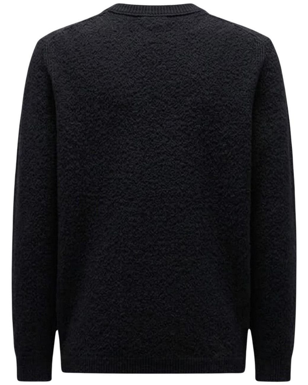 C P Company Blue Textured Crew Neck Sweater for men