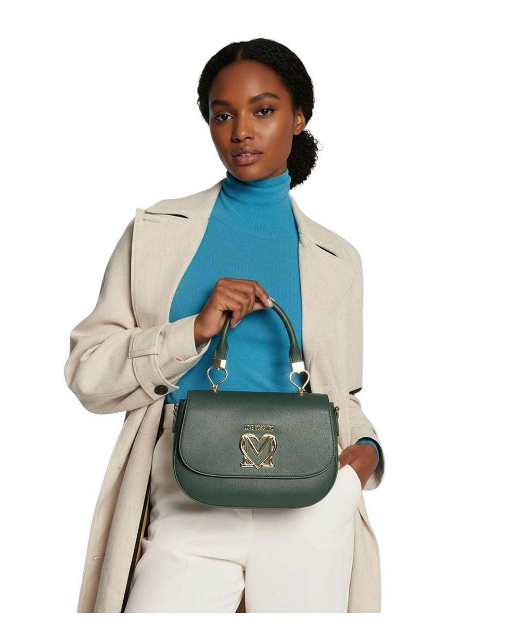 Love Moschino Green Logo Small Satchel
