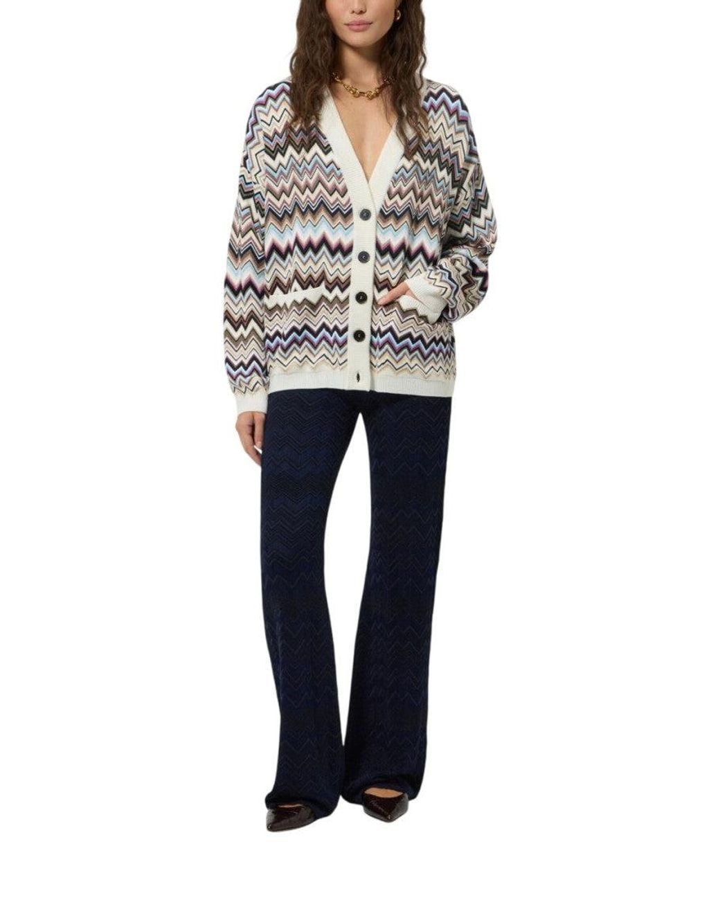 Missoni White Chevron Cardigan