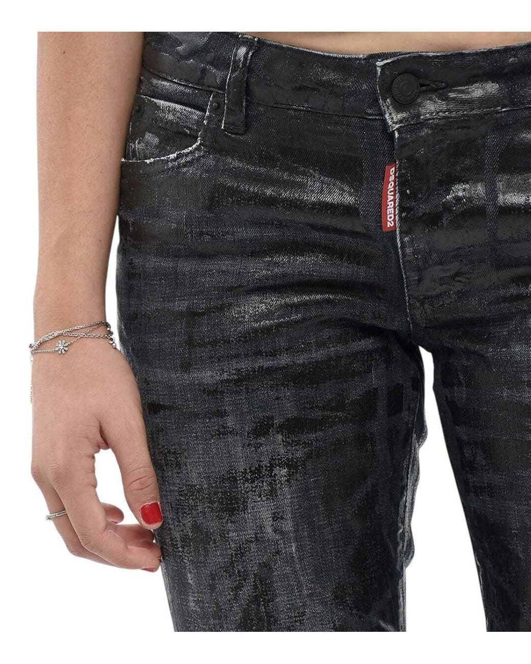 DSquared² Black Flared Mid Rise Jeans
