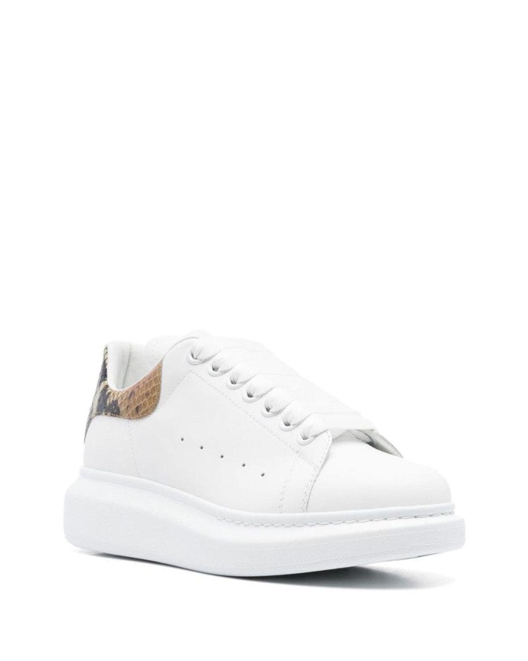 McQueen White Lace Up Sneakers