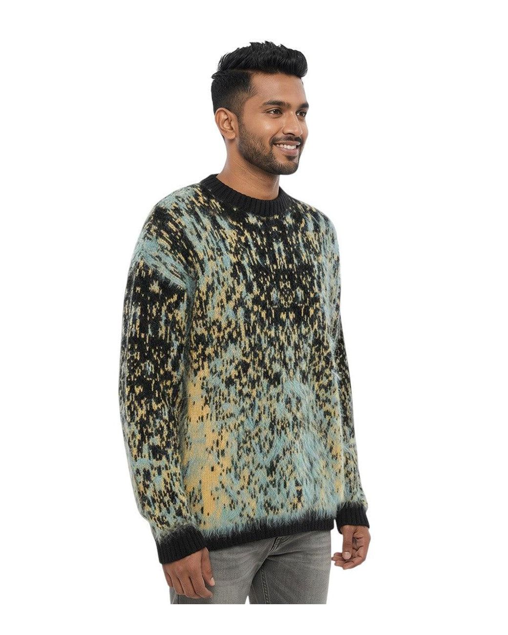 DIESEL Green Crew Neck Sweater for men