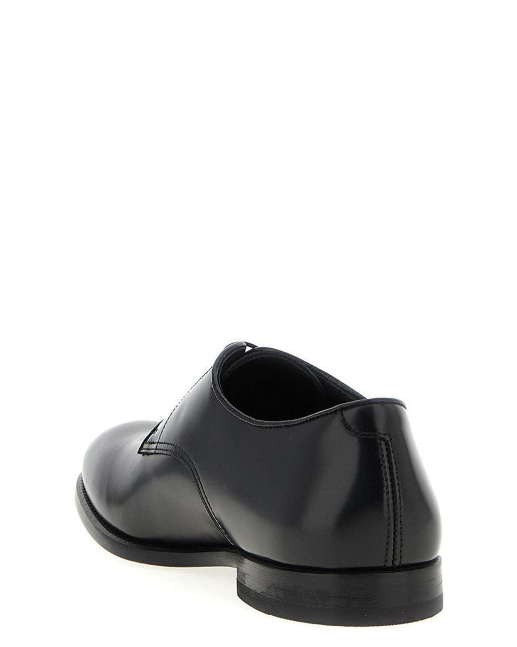 Doucal's Black Leather Lace Up Shoes for men