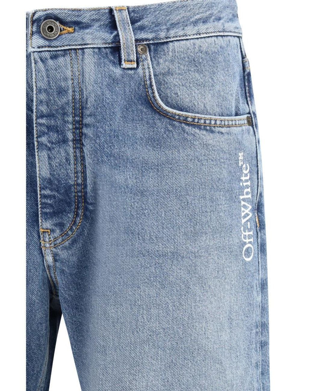 Off-White c/o Virgil Abloh Blue Mid Rise Jeans for men