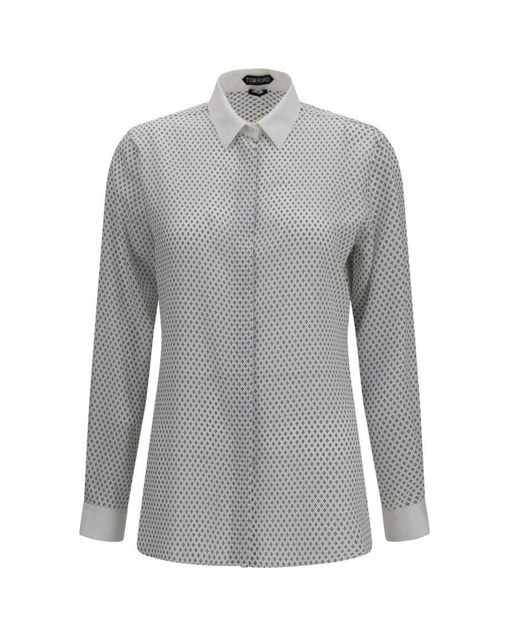 Tom Ford Gray Regular Geometric Shirt