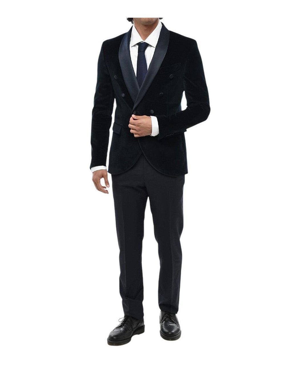 Corneliani Blue Shawl Lapel Blazer for men