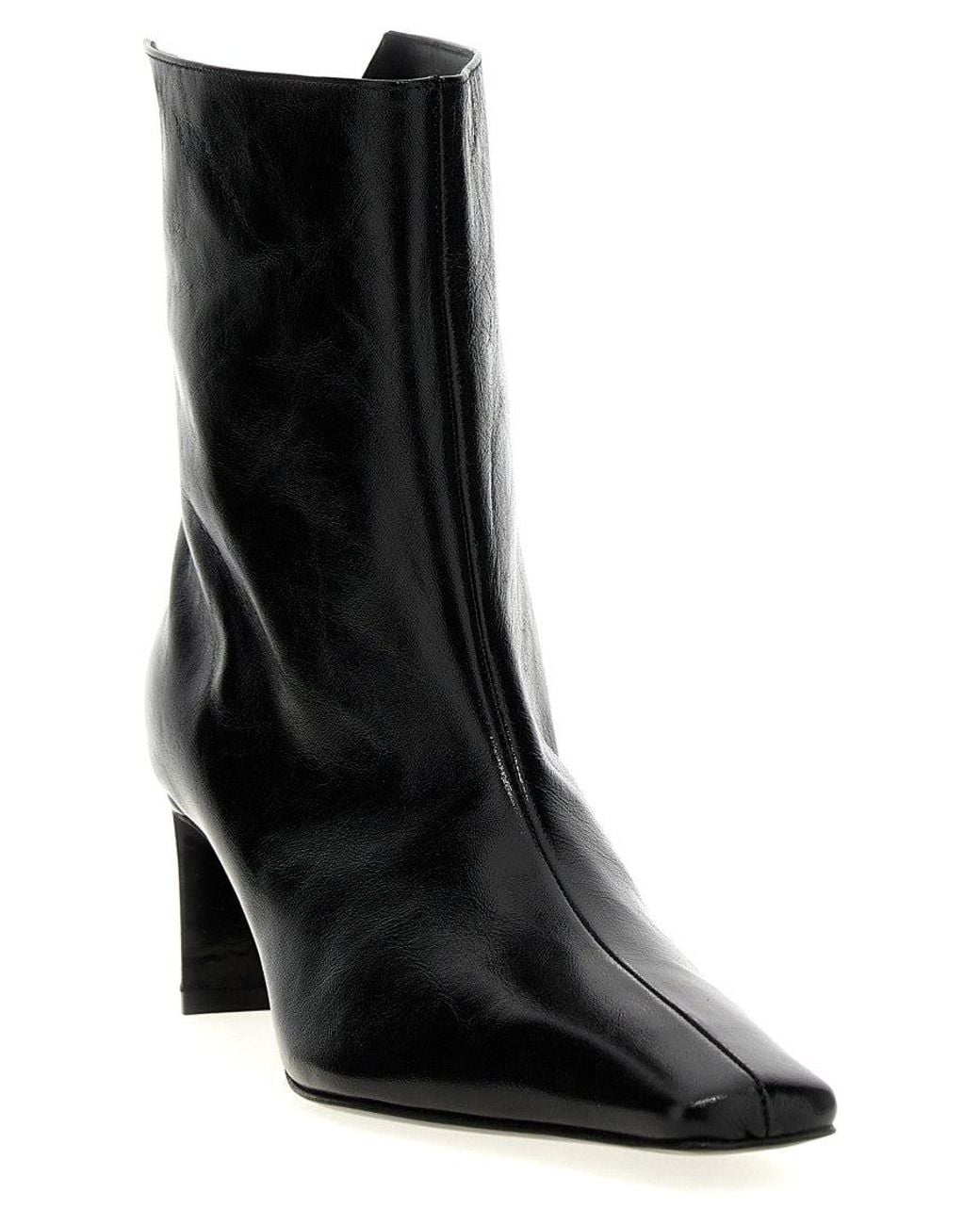 Khaite Black Square Toe Boots