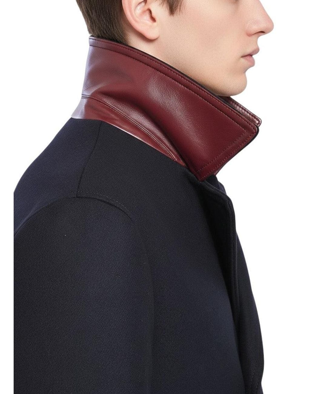 Gucci Blue Dark Solid Trench Coat for men