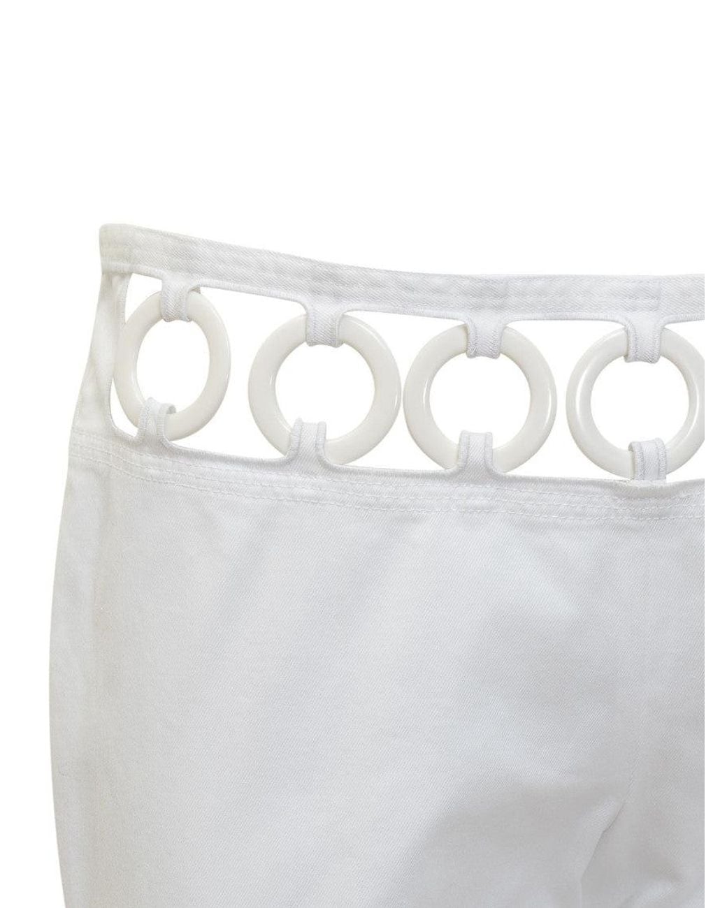 DSquared² White Straight Flat Front Pants