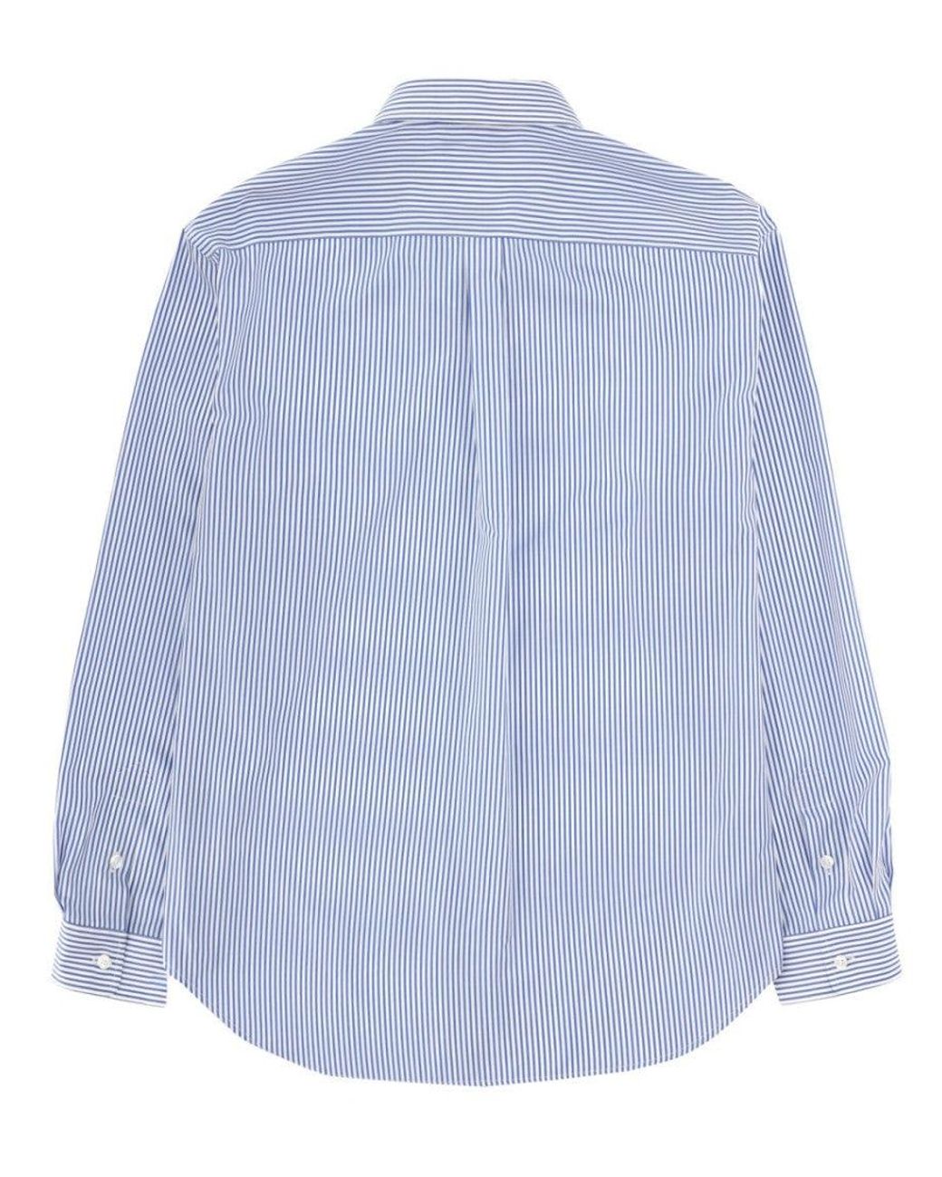Balmain Blue Logo Shirt Cotton for men