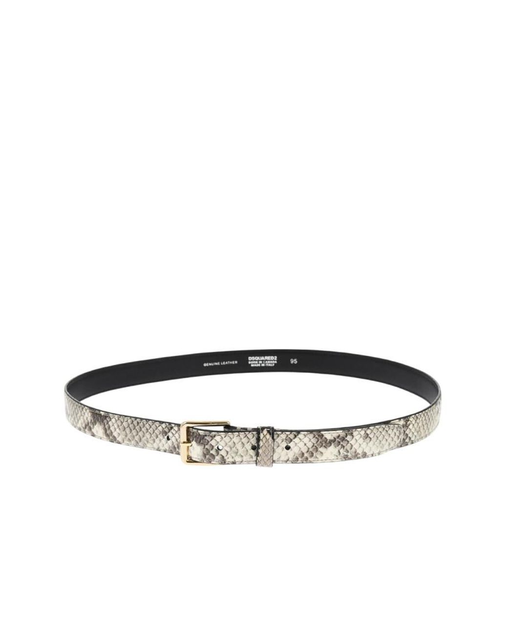 DSquared² Natural Python-Effect Leather Belt 25Mm for men