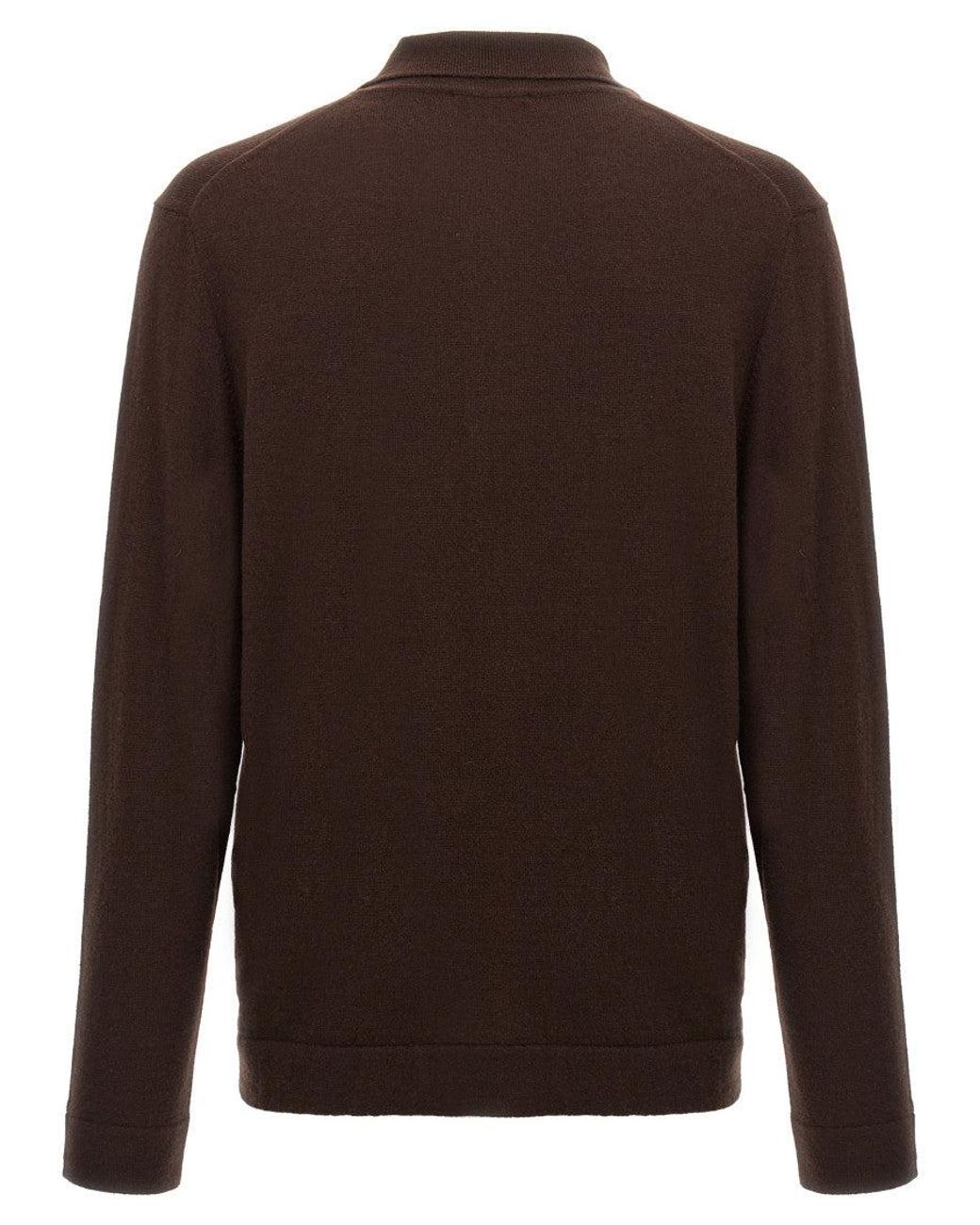 Zanone Brown Cashmere Wool Polo Shirt for men