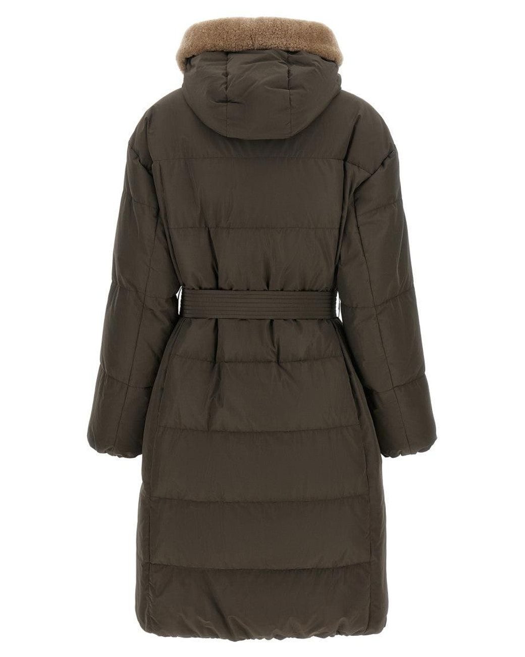 Brunello Cucinelli Gray Quilted Hood Jacket