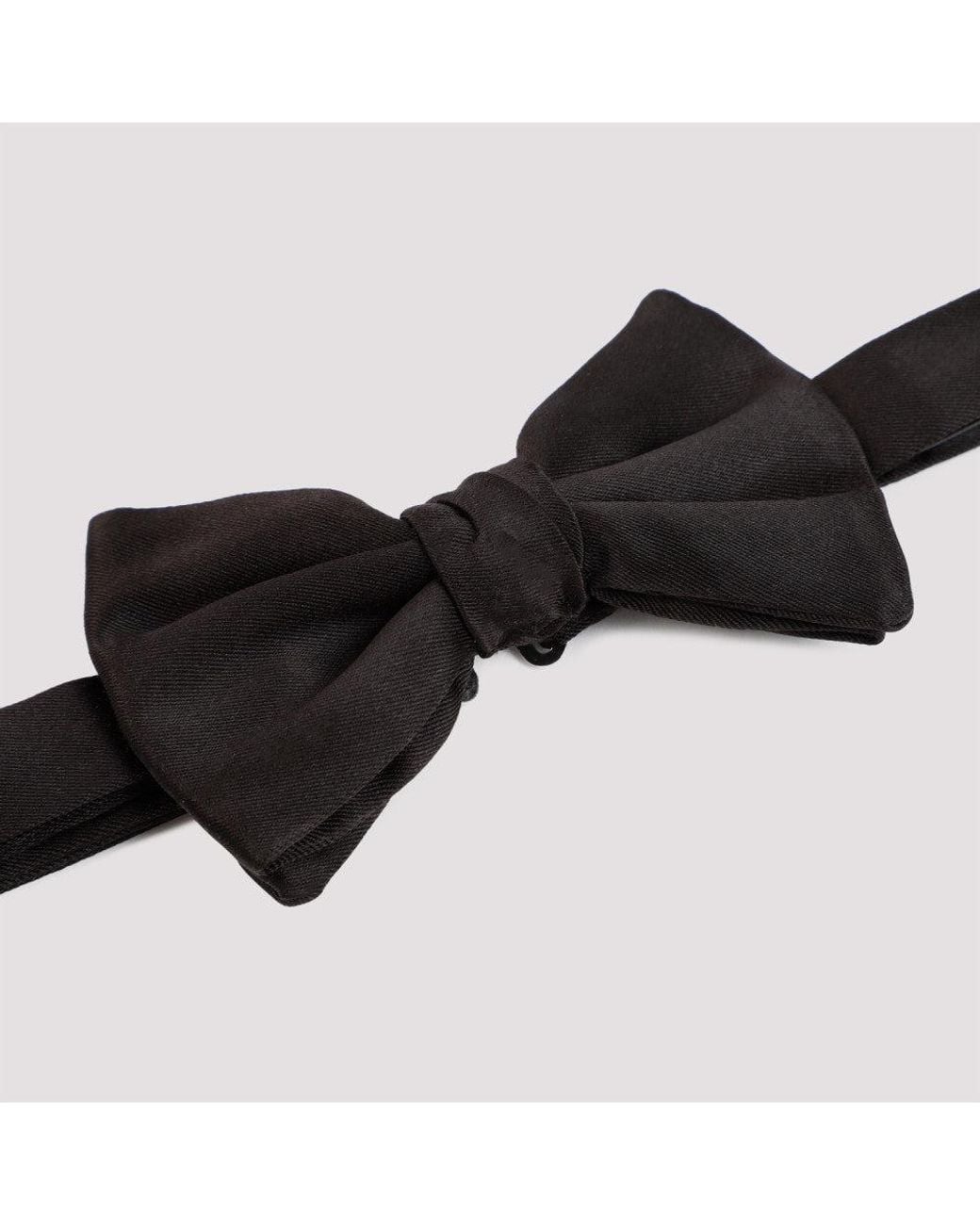 Giorgio Armani Black Woven Silk Bowtie for men